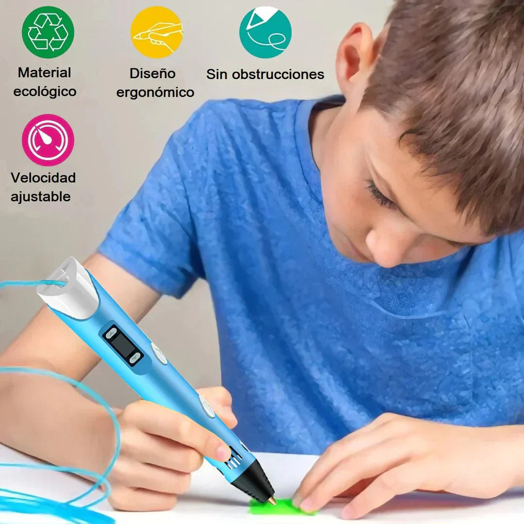 Bolígrafo 3D Inteligente con Pantalla LED: Creá Figuras Tridimensionales