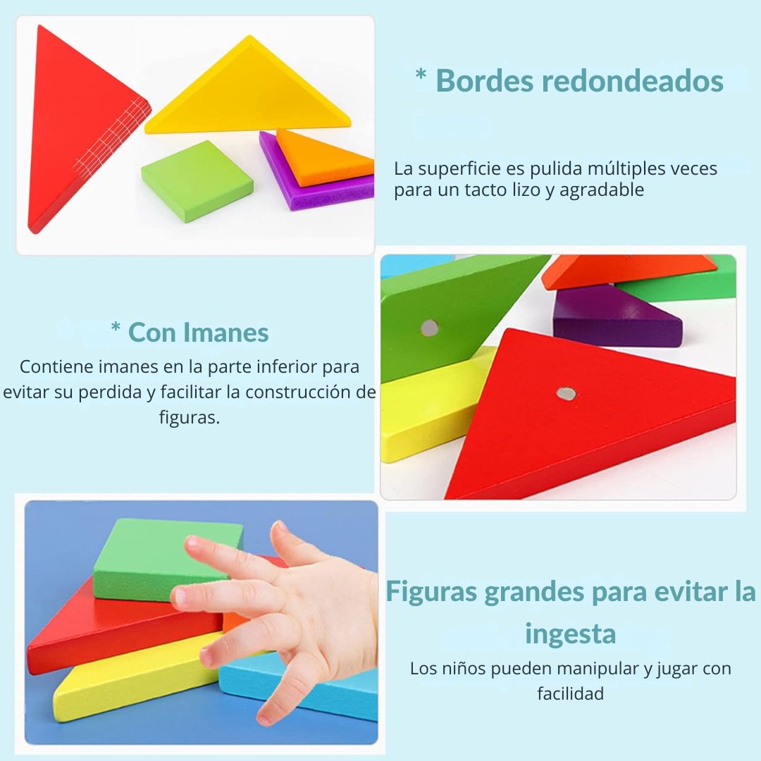 Tangram de Madera Magnético